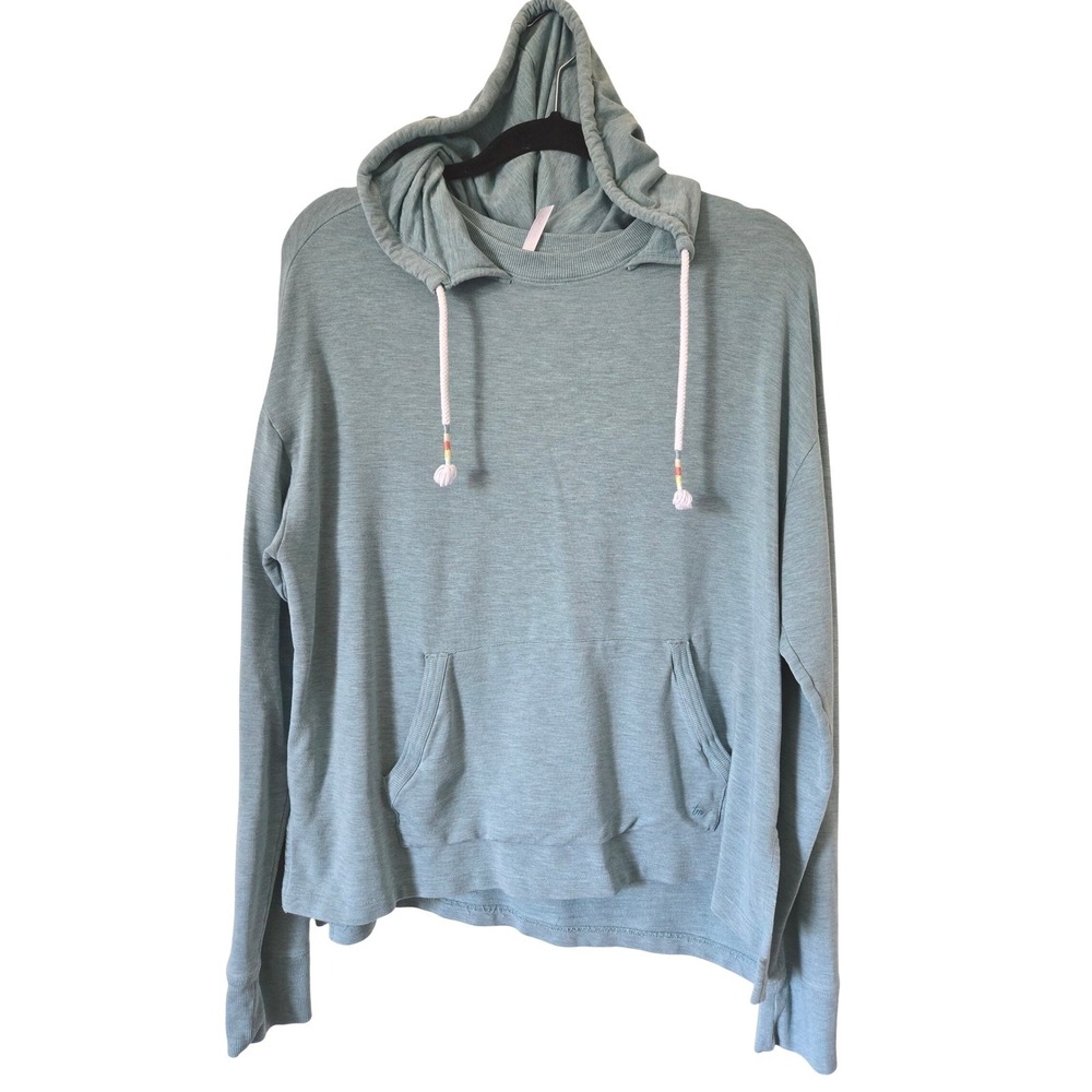 Travis Mathew Mens L Heathered Blue Lyocell Blend Pullover Hoodie Sweatshirt